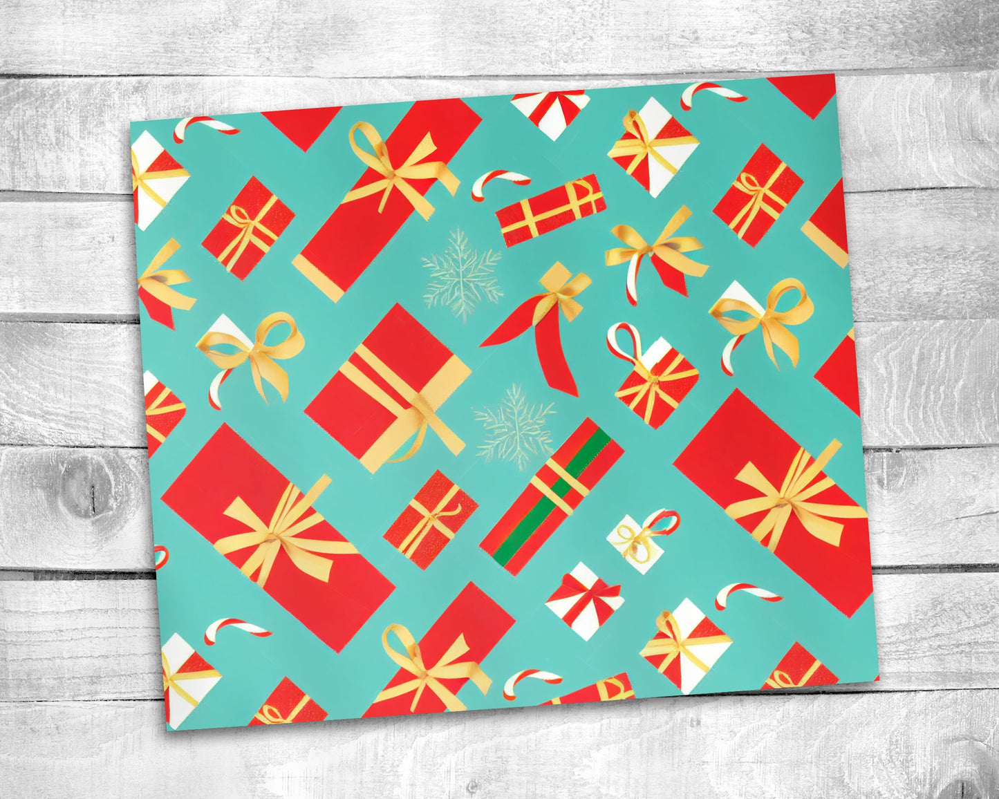 Christmas Presents Tumbler- 20oz Skinny Straight Tumbler - Stainless Steel - Travel Cup - Holiday Themed