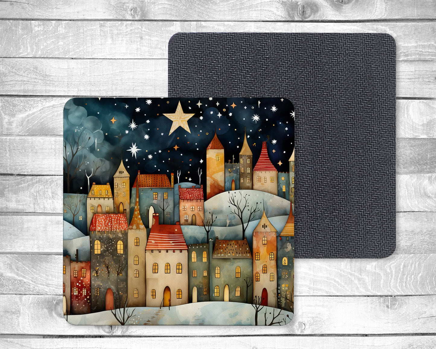 City Sky Absorbent Drink Coasters - Individual or set of 4 - Non-Slip Base - Neoprene