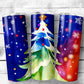 Christmas Tree Tumbler - 20oz Skinny Straight Tumbler - Stainless Steel - Travel Cup - Holiday Themed