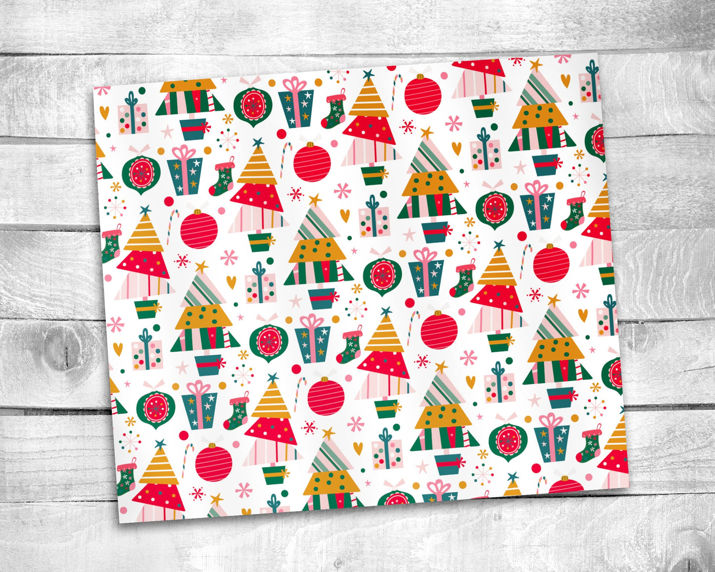 Christmas Merry and Bright Tumbler - 20oz Skinny Straight Tumbler - Stainless Steel - Travel Cup - Holiday Themed