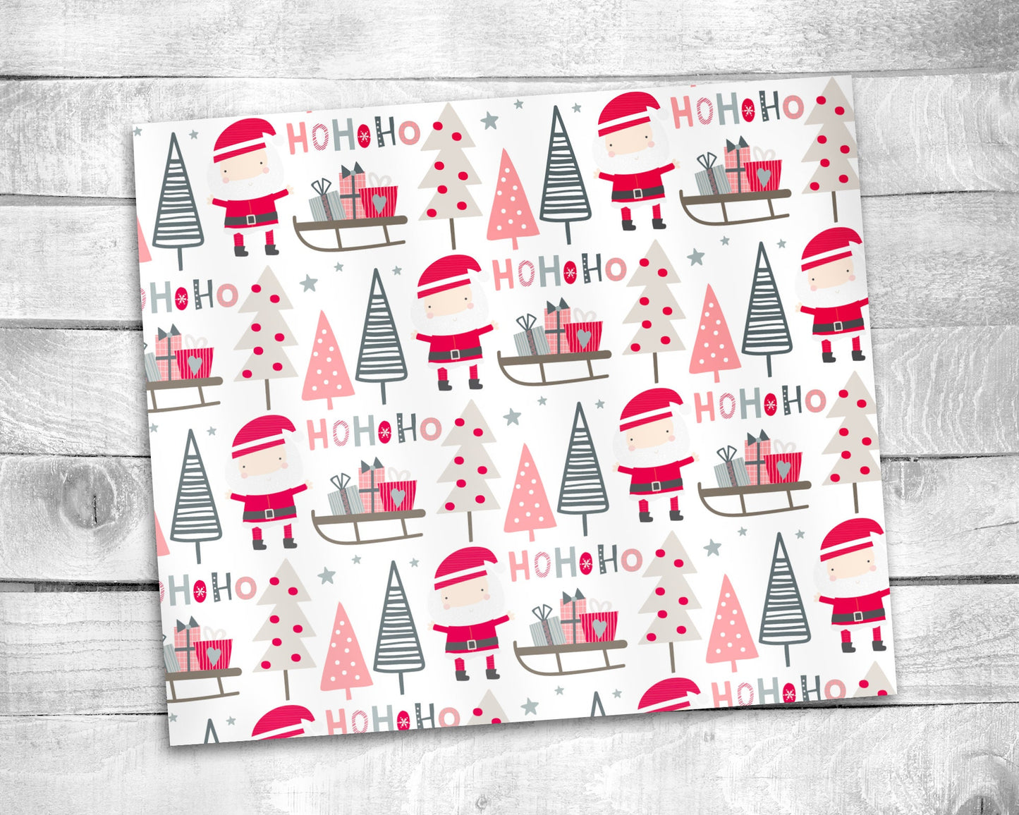 Santa Claus Tumbler - 20oz Skinny Straight Tumbler - Stainless Steel - Travel Cup - Holiday Themed