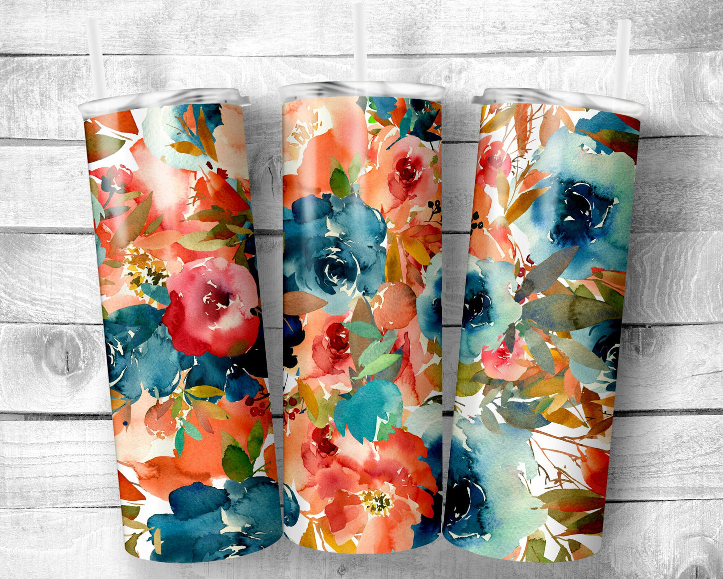 Flowers 6 Tumbler- 20oz Skinny Straight Tumbler - Stainless Steel - Travel Cup - Gift - Everyday Use