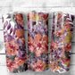 Flowers 9 Tumbler- 20oz Skinny Straight Tumbler - Stainless Steel - Travel Cup - Gift - Everyday Use
