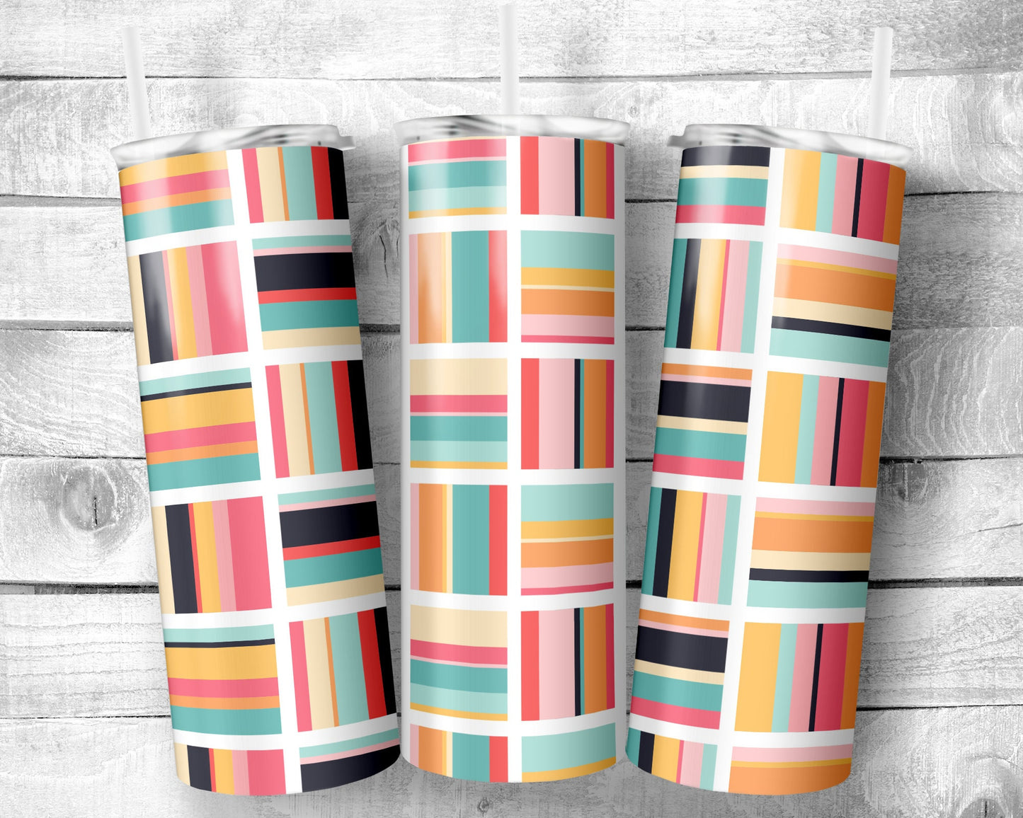 Geometric 4 Tumbler- 20oz Skinny Straight Tumbler - Stainless Steel - Travel Cup - Gift - Everyday Use