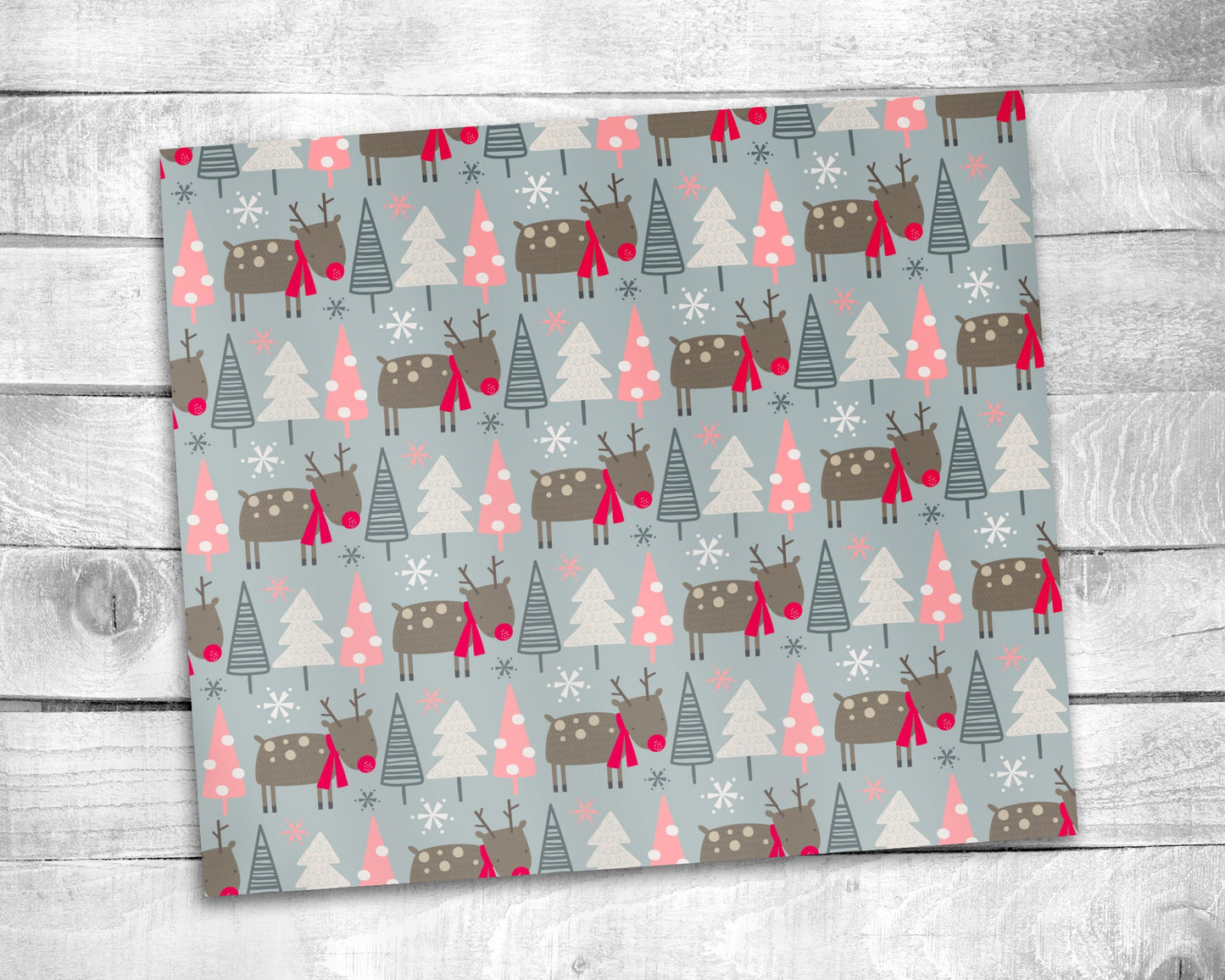 Christmas Reindeer Tumbler - 20oz Skinny Straight Tumbler - Stainless Steel - Travel Cup - Holiday Themed