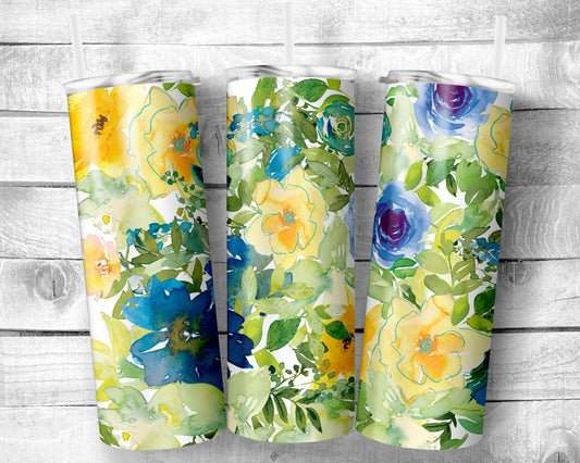 Flowers 2 Tumbler- 20oz Skinny Straight Tumbler - Stainless Steel - Travel Cup - Gift - Everyday Use