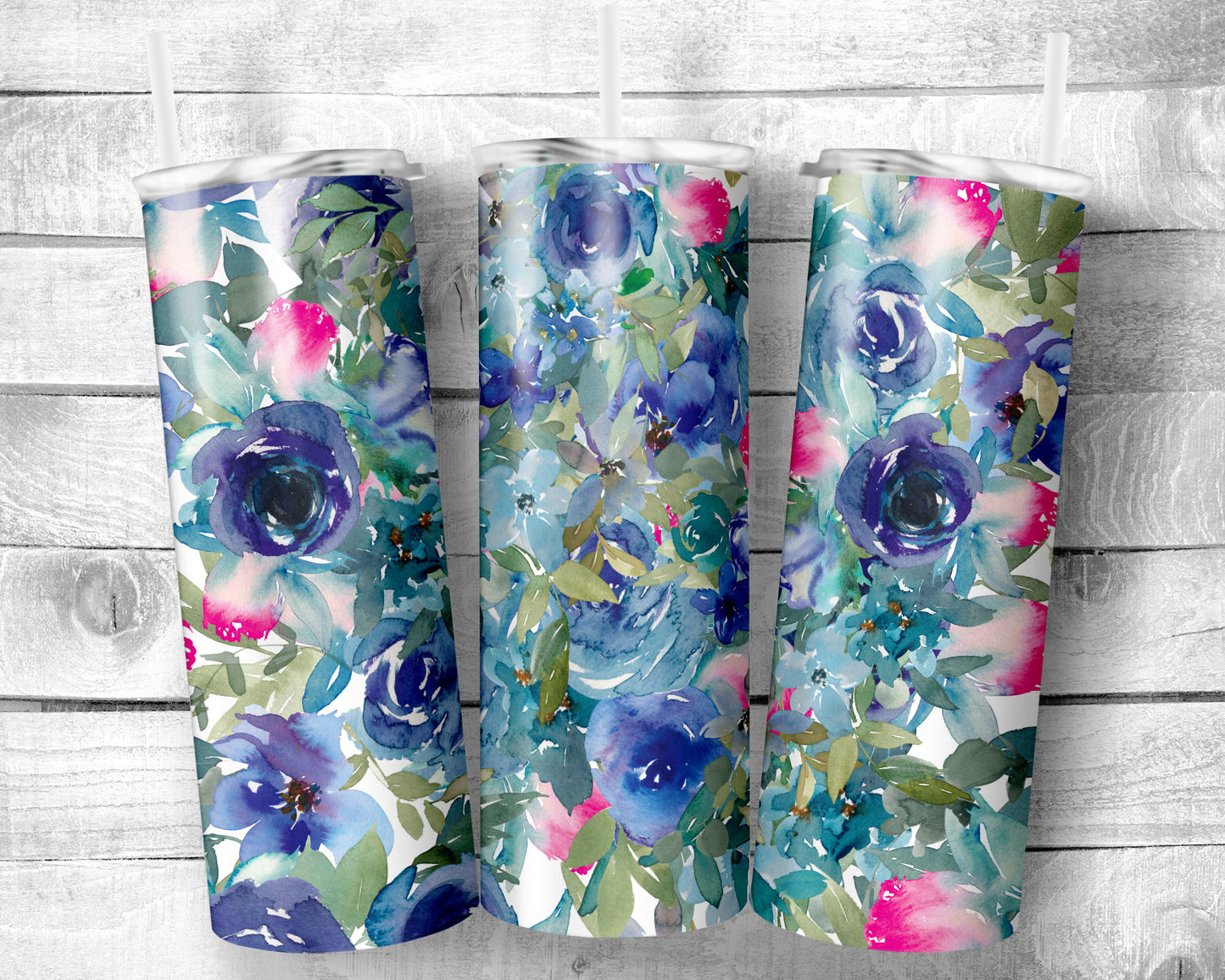 Flowers 8 Tumbler- 20oz Skinny Straight Tumbler - Stainless Steel - Travel Cup - Gift - Everyday Use