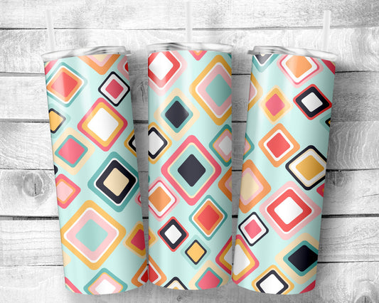Geometric 1 Tumbler- 20oz Skinny Straight Tumbler - Stainless Steel - Travel Cup - Gift - Everyday Use