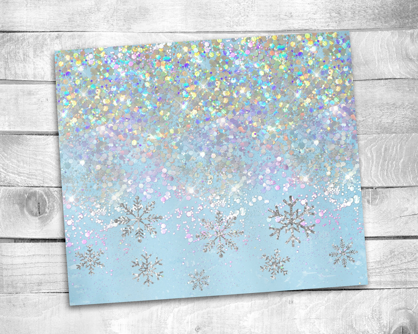 Glitter Snowflakes Tumbler- 20oz Skinny Straight Tumbler - Stainless Steel - Travel Cup - Gift - Holiday Themed