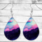 Watercolor Galaxy Pierced Earrings - Permanent Design - Silver or Gold Hardware