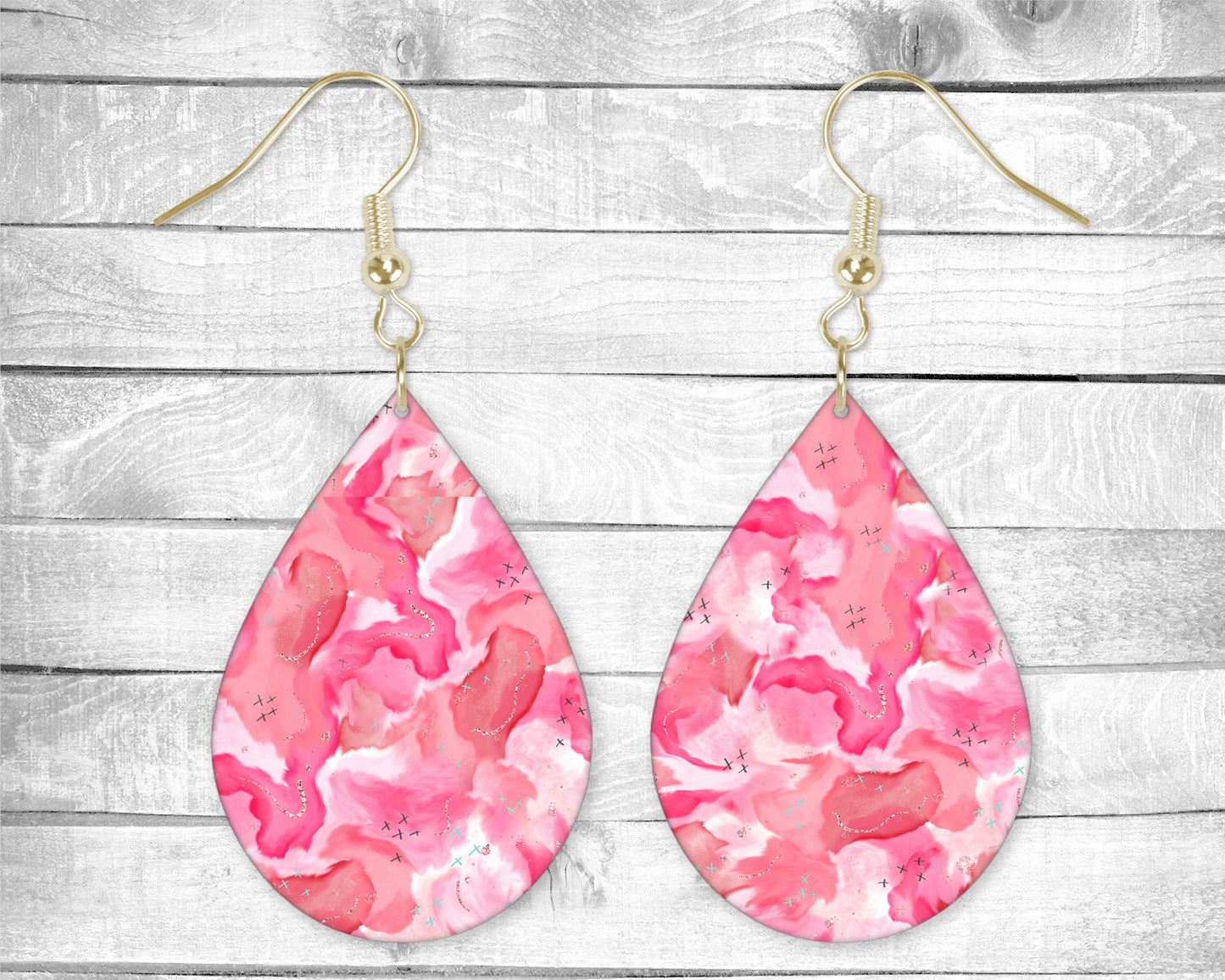 Abstract Valentine Pierced Earrings - Permanent Design - Silver or Gold Hardware