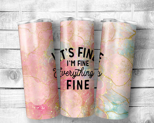 Abstract Pink Tumbler- 20oz Skinny Straight Tumbler - Stainless Steel - Travel Cup - Gift - Everyday Use