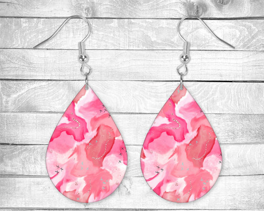 Abstract Valentine Pierced Earrings - Permanent Design - Silver or Gold Hardware
