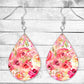Watercolor Flowers Pierced Earrings - Permanent Design - Silver or Gold Hardware