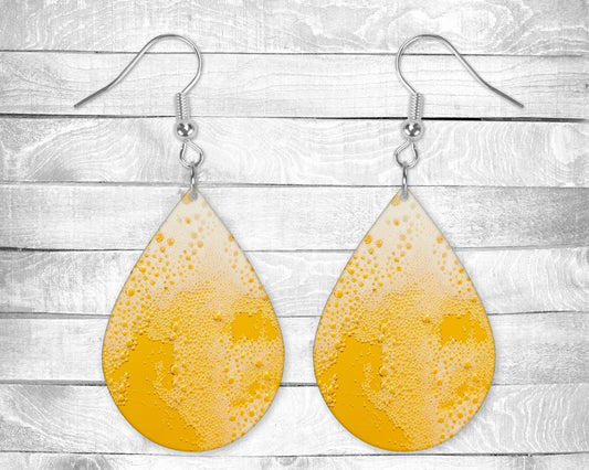 St Patrick's Day Beer Pierced Earrings - Permanent Design - Silver or Gold Hardware