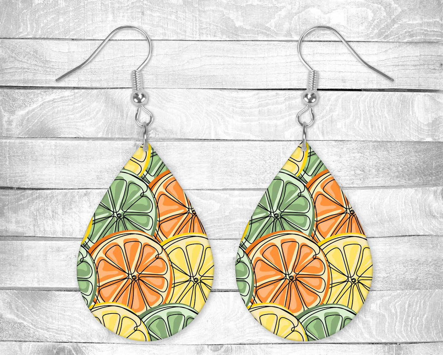 Citrus Pierced Earrings - Permanent Design - Silver or Gold Hardware