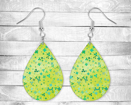 Tiny St Patrick's Day Pierced Earrings - Permanent Design - Silver or Gold Hardware