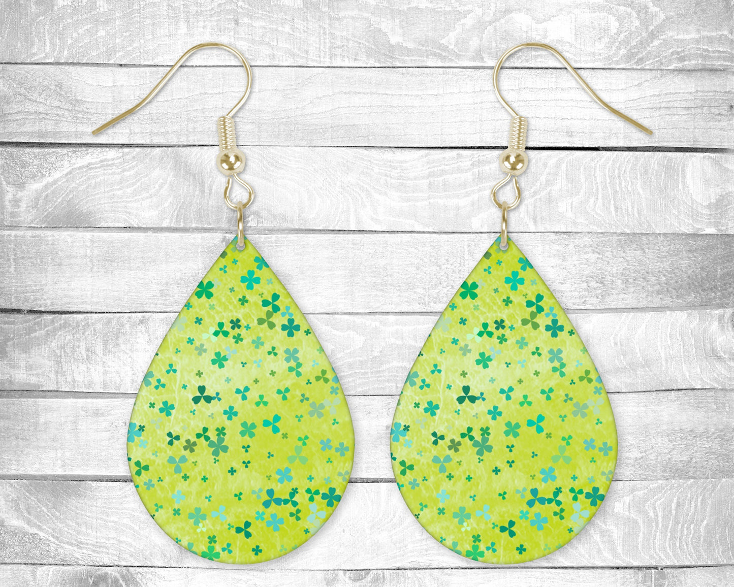 Tiny St Patrick's Day Pierced Earrings - Permanent Design - Silver or Gold Hardware