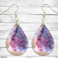 Purple Smoke Pierced Earrings - Permanent Design - Silver or Gold Hardware