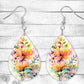 Warm Spring Flowers Pierced Earrings - Permanent Design - Silver or Gold Hardware