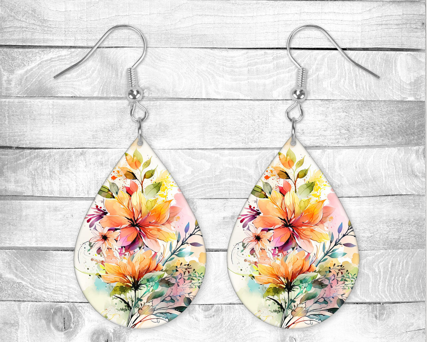 Warm Spring Flowers Pierced Earrings - Permanent Design - Silver or Gold Hardware