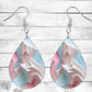 Pastel Abstract Pierced Earrings - Permanent Design - Silver or Gold Hardware