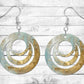 Gold Foiled Style Pierced Earrings - Permanent Design - Silver or Gold Hardware