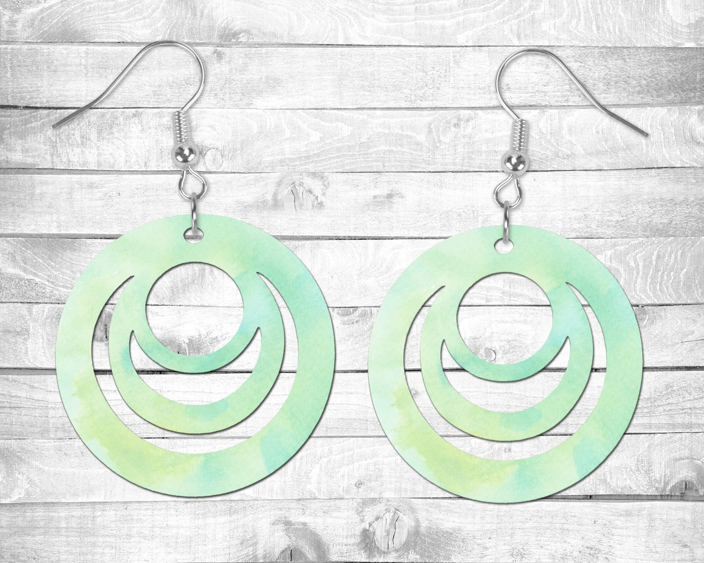 Mint Green Pierced Earrings - Permanent Design - Silver or Gold Hardware