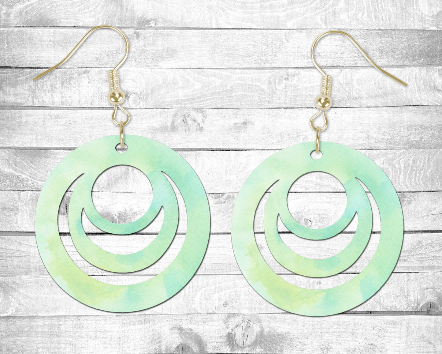 Mint Green Pierced Earrings - Permanent Design - Silver or Gold Hardware