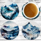 Blue Mountains Absorbent Drink Coasters - Individual or set of 4 - Non-Slip Base - Neoprene