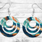 Copper and Blue Paint Styled Pierced Earrings - Permanent Design - Silver or Gold Hardware