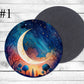 Mystical Moon Absorbent Drink Coasters - Individual or set of 4 - Non-Slip Base - Neoprene