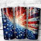 Abstract Flag - 20oz Skinny Straight Tumbler - Stainless Steel - Travel Cup - Gift - Independence Day - Everyday Use
