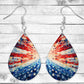 Stars and Stripes Pierced Earrings - Permanent Design - Silver or Gold Hardware - 4th of July