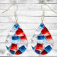 Ice Ice Baby Pierced Earrings - Permanent Design - Silver or Gold Hardware - 4th of July