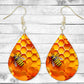 The Bee Pierced Earrings - Permanent Design - Silver or Gold Hardware