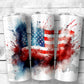 Watercolor Flag - 20oz Skinny Straight Tumbler - Stainless Steel - Travel Cup - Gift - Independence Day - Everyday Use