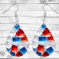 Ice Ice Baby Pierced Earrings - Permanent Design - Silver or Gold Hardware - 4th of July