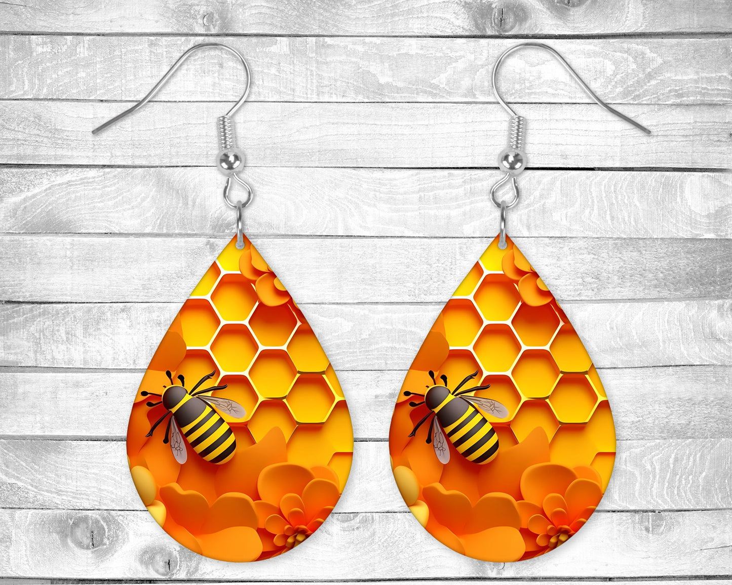 The Bee Pierced Earrings - Permanent Design - Silver or Gold Hardware
