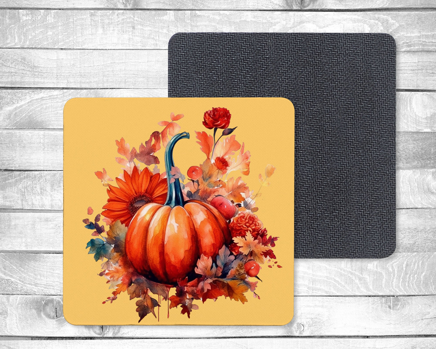 Holiday Pumpkins Absorbent Drink Coasters - Individual or set of 4 - Non-Slip Base - Neoprene