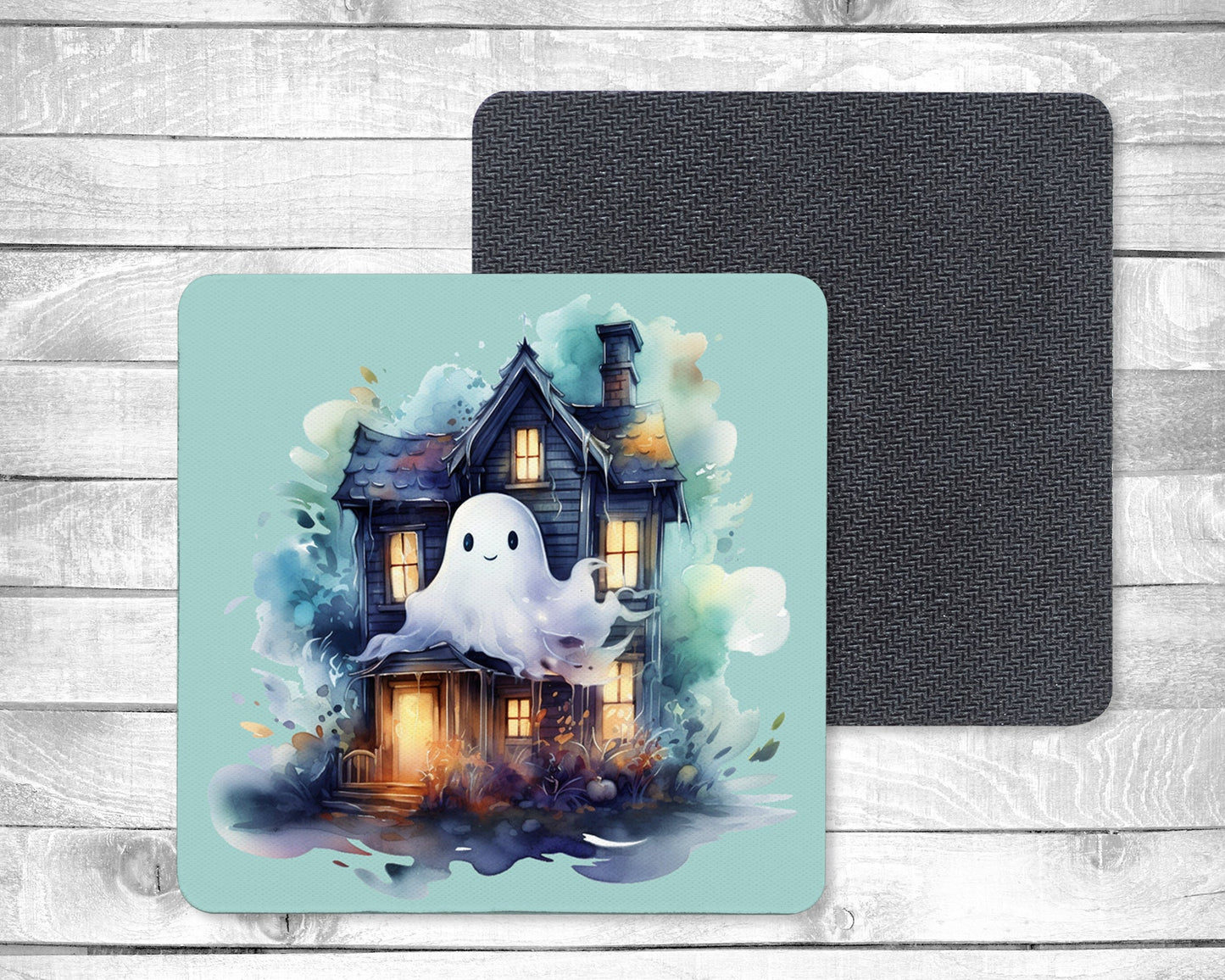Boo - Absorbent Drink Coasters - Individual or set of 4 - Non-Slip Base - Neoprene