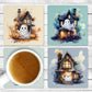 Boo - Absorbent Drink Coasters - Individual or set of 4 - Non-Slip Base - Neoprene