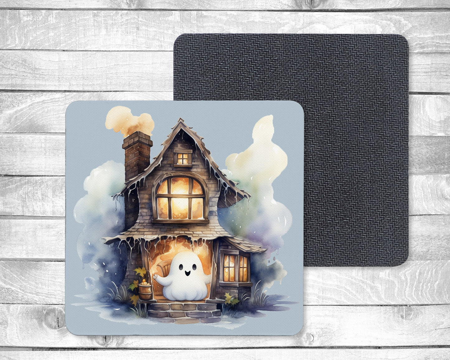 Boo - Absorbent Drink Coasters - Individual or set of 4 - Non-Slip Base - Neoprene