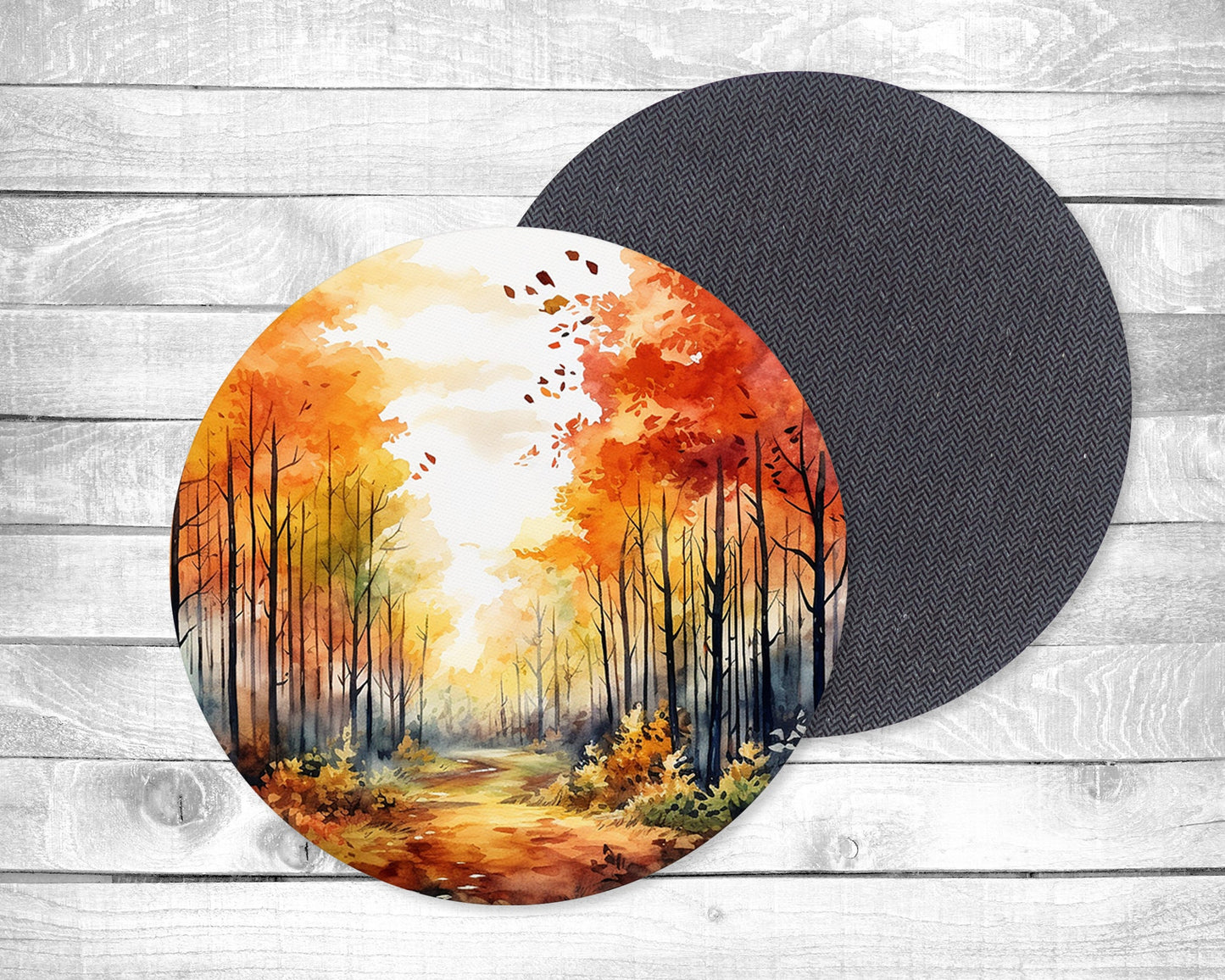Watercolor Fall Absorbent Drink Coasters - Individual or set of 4 - Non-Slip Base - Neoprene
