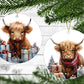 Christmas Cows - Christmas Ornaments - Set of 4 - Holiday Gift