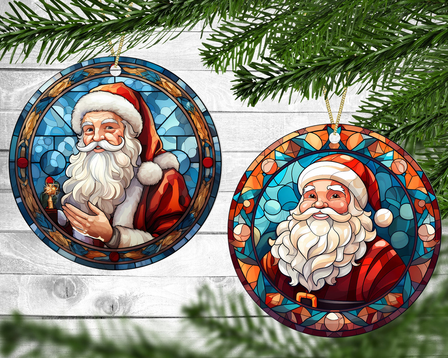 Santa Clause - Christmas Ornaments - Set of 4 - Holiday Gift