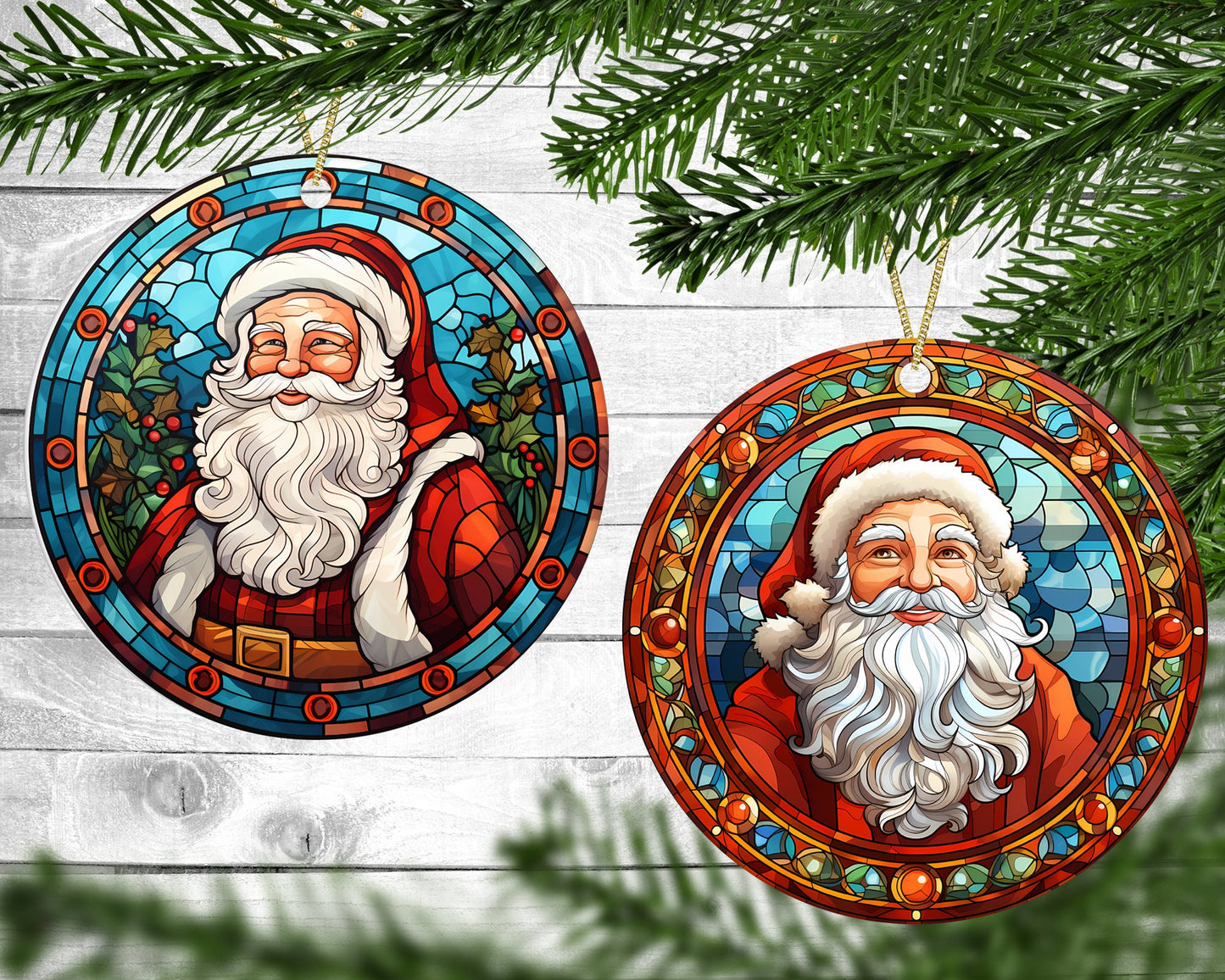 Santa Clause - Christmas Ornaments - Set of 4 - Holiday Gift
