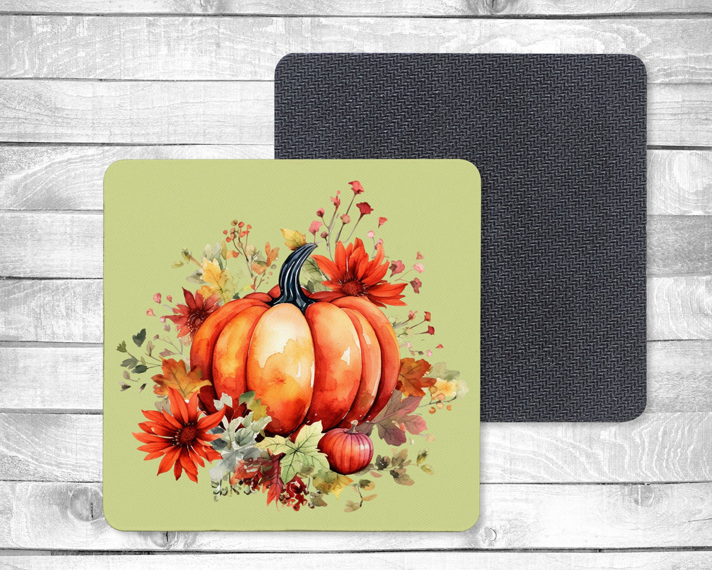 Holiday Pumpkins Absorbent Drink Coasters - Individual or set of 4 - Non-Slip Base - Neoprene
