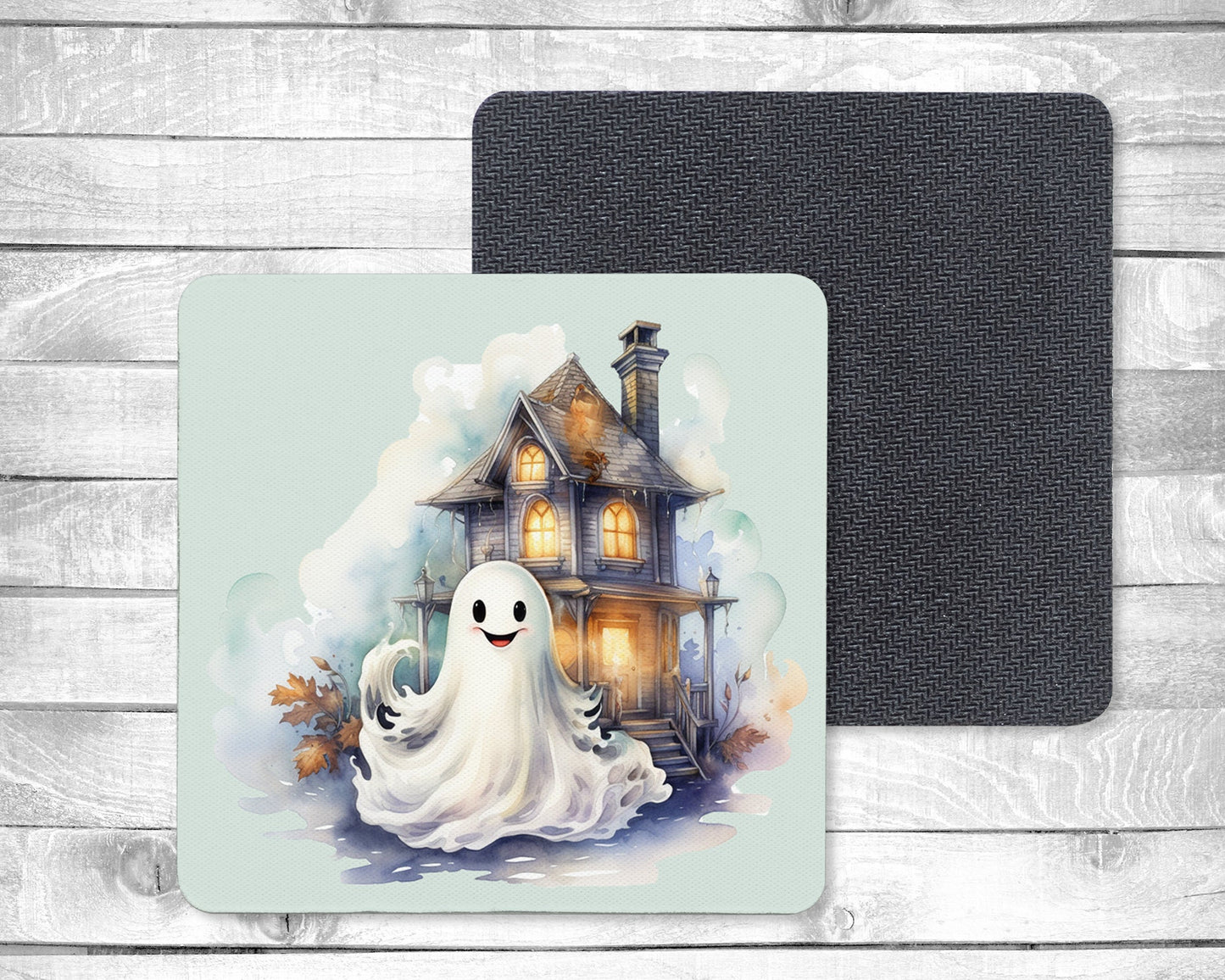 Boo - Absorbent Drink Coasters - Individual or set of 4 - Non-Slip Base - Neoprene