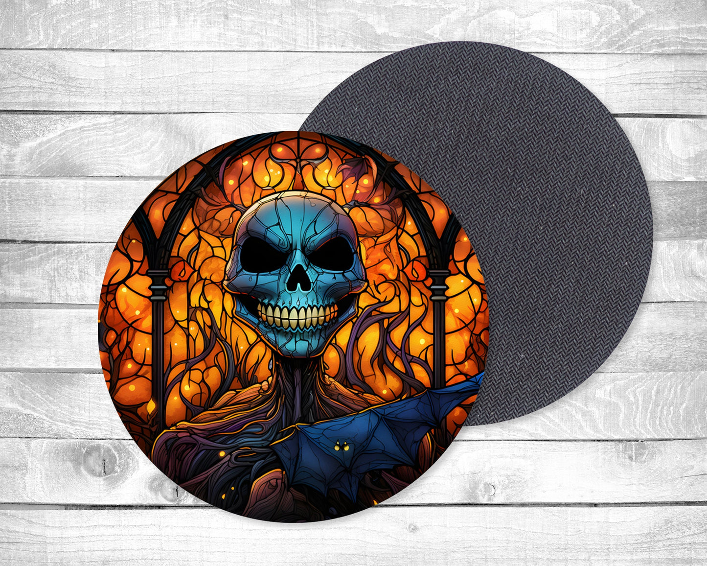 Scary Halloween Absorbent Drink Coasters - Individual or set of 4 - Non-Slip Base - Neoprene